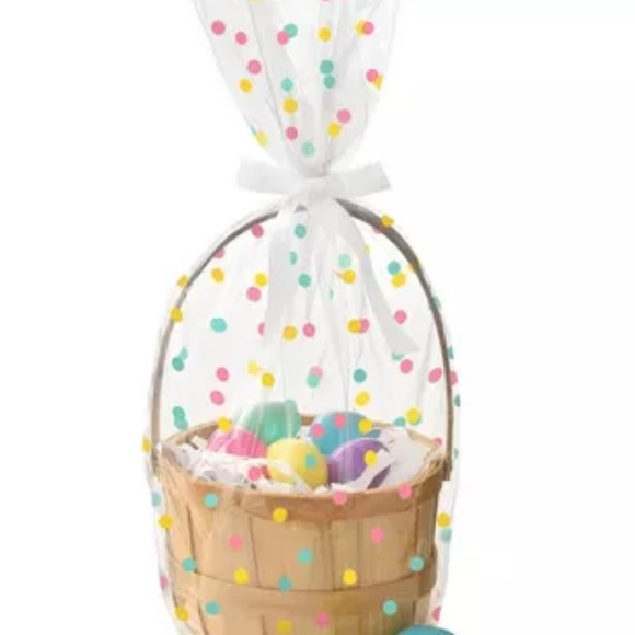 Cello Basket Bags, 2 Pack, NWT, Polka Dot Cello Basket Bags, 24in x 25in, 2ct - Picture 1 of 5